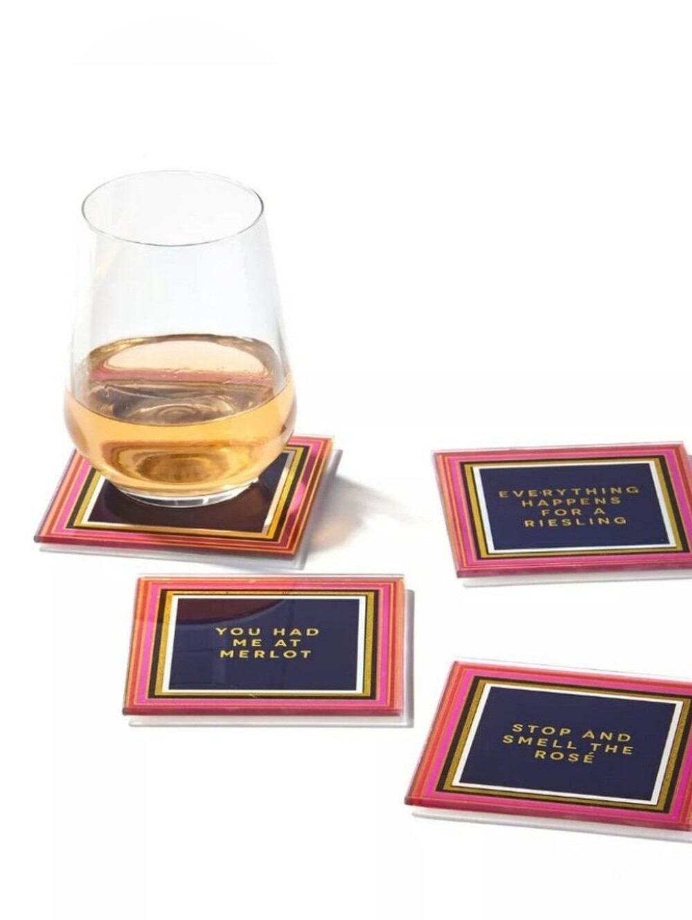 Trina Turk 4" Glass Coaster, Set of 4 Nwt